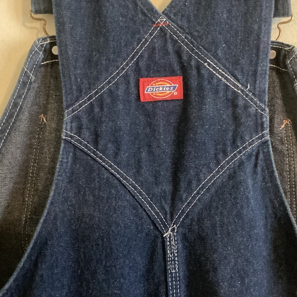 Dickies Mens denim Button Fly Bib Overalls size 40 Made in USA vintage - Picture 6 of 13